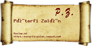 Péterfi Zalán névjegykártya